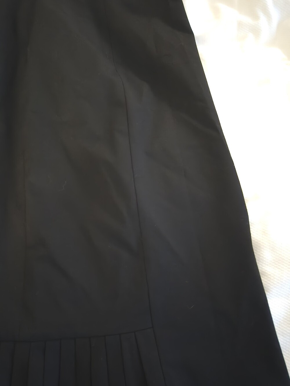 Valerie Stevens Black A-Line Skirt with Pleated Hem - Picture 4 of 7